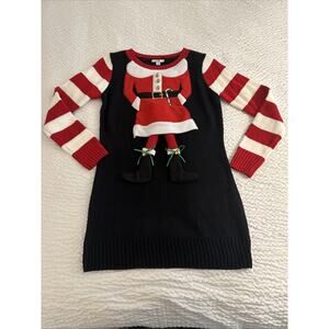 Kela Christmas Sweater Size S Black 3D Mrs. Claus Pullover Long Sleeve Acrylic